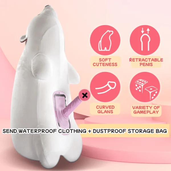 Discreet Infinity Pillow Polar Bear Remote Control Sex Machine - 图片 3