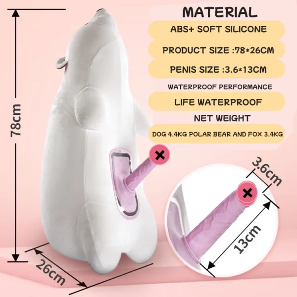 Discreet Infinity Pillow Polar Bear Remote Control Sex Machine - 图片 4
