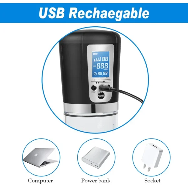 Lurevibe - Electric Penis Vacuum Pump with 4 Suction Intensities Rechargeable - Image 5