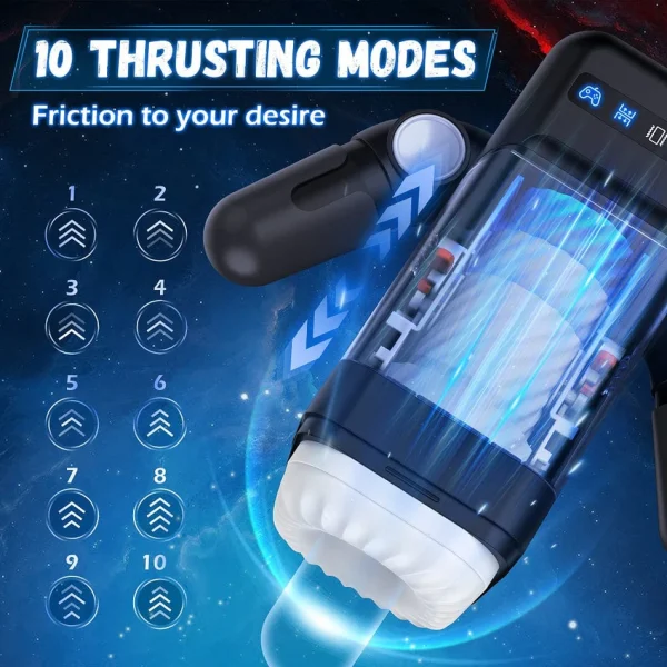 Game Cup Telescopic Vibrating Heating Masturbator - 图片 3