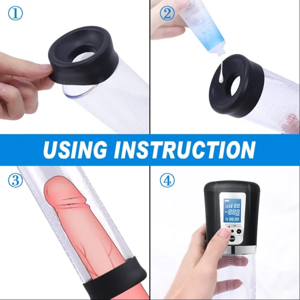 Lurevibe - Electric Penis Vacuum Pump with 4 Suction Intensities Rechargeable - Image 2