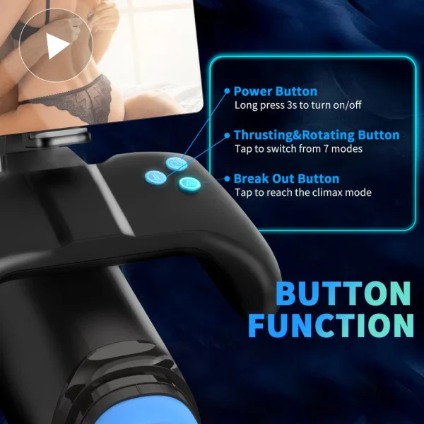 Game Cup M100 Heating Thrusting Vibrating Penis Stroker With Handles And Phone Holder - Image 9