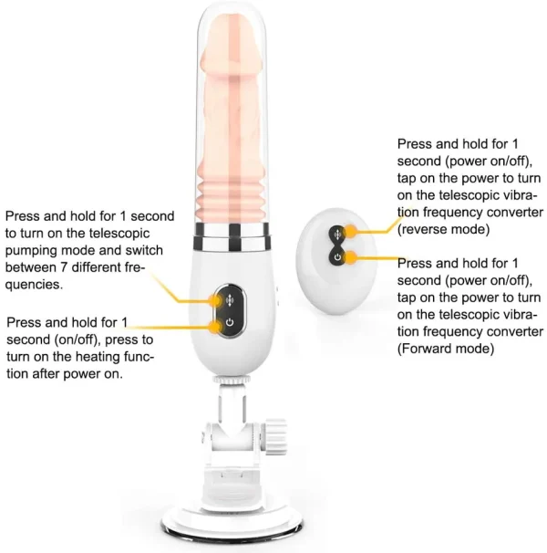 Small Dildo Machine Suction Cup Vibrant Toys with Remote Control - 图片 2